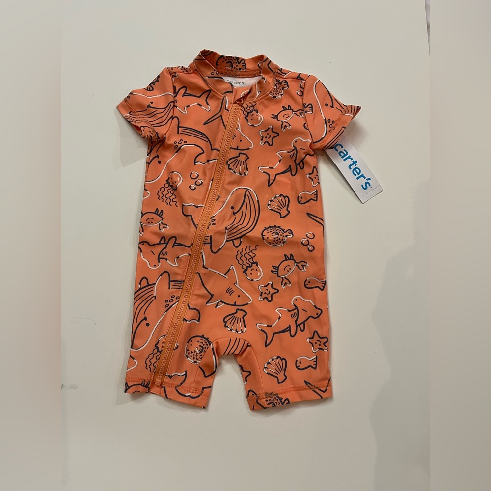 NWT Carter's Coral Sea Creature Rashguard 6M